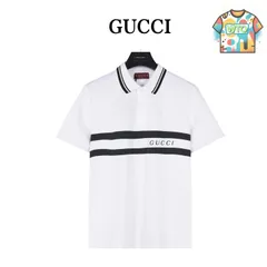 【今日特価】Gucci ストライプロゴ ショートポロ-1