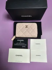 Chanel(シャネル) 32 ブンダエ クラシック 金具 キャビア ファスナー コインケース パース カードウォレット ライトピンク