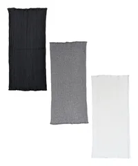 [edonsa] 腹巻 コットン 綿 混合 ストレッチ 妊活 防寒 温活 冷え性 保温 ウエストウォーマー リブ 薄手 伸縮性 ロング丈 50㎝ 3枚 3色MIX [22cm×50㎝MIX3枚（黒白グレー）]