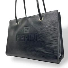 希少.美品.本物】 FENDI フェンディ　エピレザー　本革　トート　カバン　黒 FENDI フェンディ トートバッグ ショルダーバッグ ワン