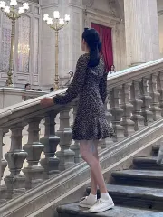 フラワー パターン ミニワンピース