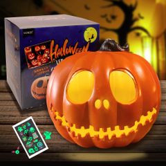電池式 ジャックオ パンプキン 置物 ハロウィン カボチャのオブジェ ハロウィン ランタン 飾り付け LEDライト ハロウィングッズ かぼちゃ カボチャ 装飾 飾り B型 GOKEI