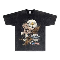 ダスティン・ポイエー UFC  格闘技 Dustin Poirier ヴィンテージ加工　Tシャツ　ラップＴ　S-3XL