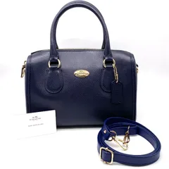 【中古】良品 COACH コーチ ロゴ 2way レザー ハンド ショルダー バッグ eY0826A