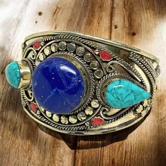 ラピスラズリ 青 ブルー ターコイズ バングル インディアンジュエリー アクセサリー ビンテージ 50s ~ 60s 70s 80s 90s 天然石 無骨 希少 アンティーク 族 メンズ レディス 一点物 インディアン ジュエリー  7980 p20/