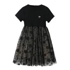 ☆ ショート ☆ 130cm ☆ 女の子 キッズ フォーマル ワンピース 発表会 ワンピース キッズ 半袖ワンピース こども服 かわいい 可愛い おしゃれ ピアノ発表会 チュール スタンドカラー フォーマル フォーマルワンピース パーティ 結婚式 セレモニー