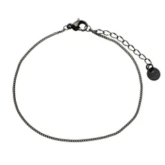 【E：ブラック × ワンサイズ】[Cream dot. クリームドット公式] ブレスレット レディース ステンレス製 金属アレルギー つけっぱなし サージカルステンレス 5タイプ チェーン スキンジュエリー 極細 細い 大人のサムネイル