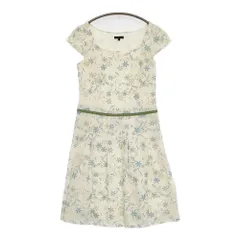 TOCCA 刺繍 サイズ4 花柄 ワンピース アイボリー ブルー レディース トッカ【中古】5-0725S♪