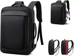 【在庫処分】[Ghbunuz] リュック ビジネス メンズ 大容量 防水【マチ拡張可能！2層ポケット多機能収納】 ビジネスバッグ 3way バッグ 15.6インチ PC サック USB充電ポート耐衝撃 防汚性 通気性 止水ファスナー バックパック メン