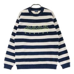 サイズ：4 MUTA MARINE ムータマリン  ロゴ刺繍 長袖ニットセーター ボーダー柄 ネイビー系 [240101473181] ゴルフウェア メンズ ストスト