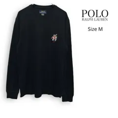 POLO RALPH LAUREN ポロ ラルフローレン ポロベア サーマル ワッフル 長袖 Tシャツ ロンT ブラック M