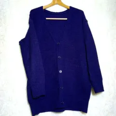 ユニクロ【L】レディース Ｖネックカーディガン 無地 ネイビー シンプル