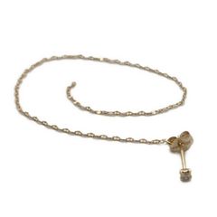 Lilas(リラ) ピアス美品  - K10YG×ダイヤモンド ピアス（片側）/1Pダイヤ/ダイヤ約0.03カラット/チェーン