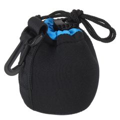 【新着商品】ブラック コーヒーカップ用 水 デジタル一眼レフカメラレンズ ネオプレンレンズケース ブルー 厚い保護付き 巾着レンズポーチ 10cm x 7 カメラレンズバッグ PATIKIL