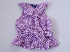 ラルフローレン ralph lauren アウトレット 子供服 女の子 4歳 約 100cm ブラウス カシクール カシュクール チェック 紫 ノースリーブ 夏 ★3 トップス ガールズ 女児 キッズ 【中古】 ユーズド