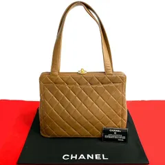 ほぼ未使用 カード シール有 4番台 CHANEL シャネル マトラッセ ココ キャビアスキン トートバッグ ハンドバッグ ブラウン 93375