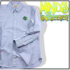 【新品】 MINDS by mindseeker / マインズ バイ マインドシーカー　オックス生地 ボタンダウン 長袖シャツ 日本製 オックスフォードシャツ クローバー 刺繍 ストリート スケーターのサムネイル