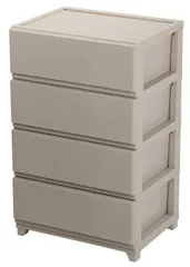 86H x x 54W 41D cm グレージュ日本製 4段 ワイド デコニーシーヴォ 収納チェスト Astage) JEJアステージ(JEJ