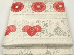 平和屋着物●六通柄袋帯　唐織　菊桐唐草文　銀糸　正絹　逸品　CAAX0797ykのサムネイル