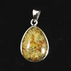 天然琥珀　バルティックアンバー 16mm ペアシェイプ ペンダントトップ 1.48g 【榎本通商28440】