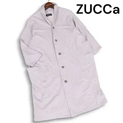 ZUCCa ズッカ 通年★ コットン 裏毛 ショールカラー ロング カーディガン ライトアウター Sz.M レディース 灰 グレーのサムネイル