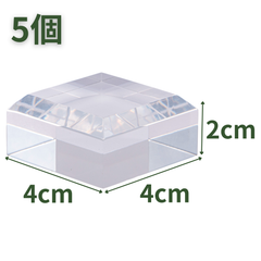 【送料無料】つくしサイエンス アクリルブロック 面取り 40×40×20mm 5個 アクリルベース アクリルキューブ クリアキューブ 四角形 透明 台座【返品・交換保証】