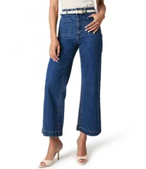 【送料無料】 ローラズ レディース デニムパンツ ジーンズ ボトムス Sailor Denim High Rise Slim Wide Leg Jeans Organic Dark Blue