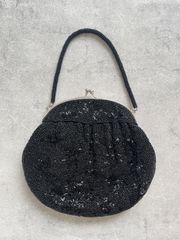 vintage black beads bag