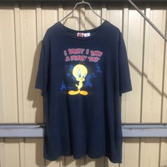 374 LOONEY TUNES 半袖 キャラクター プリントTシャツ レディース 2XL ネイビー ルーニーテューンズ ビッグサイズ バックプリント トゥイーティー 古着卸 アメリカ仕入
