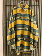 Old Half-zip Shirt ハーフジップ　プリントシャツ　長袖シャツ　柄シャツ