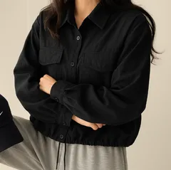 秋冬 コーデュロイ シャツジャケット レディース メンズ兼用 ブラウン 体型カバー ゆったり ショート丈 羽織り アウター 長袖 カジュアル 韓国風 ストリート きれいめ 秋コーデ トップス [1151]