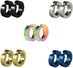 シンプルなフェイクピアス サージカルステンレス5色 10個セット