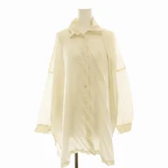 ミーイッセイミヤケ me ISSEY MIYAKE 斜めプリーツ シャツ ブラウス 長袖 シアー アイボリー M141J572 /EE ■MTのサムネイル