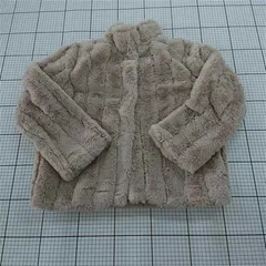 ◇ ⊇ Jewelobe ジュエローブ フェイクファー 長袖 ジャケット コート サイズF ベージュ系 レディース E  【1509100075578】