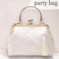 パーティーバッグ ハンドバッグ ショルダーバッグ がま口 和装 ドレス 結婚式 白 ホワイト パーティバッグ ゴールド 大きめ 大容量 タッセル付き 上品 二次会 和装 浴衣 着物 夏 夏祭り 普段使い フォーマル ポーチ ドレス 軽量 軽い レディース