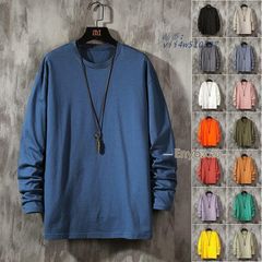 赤字覚悟!Tシャツ メンズ 無地 長袖ロンT 薄手 クールネック 秋 ストレッチ大きいサイズ 秋服 ロングTシャツ  vii4w510537