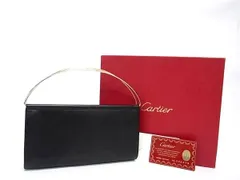 ■新品同様■ Cartier カルティエ トリニティ レザー ハンドバッグ ウォレットバッグ 長財布 レディース ブラック系 FG8875