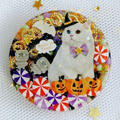 レジン♡ヘアゴム♡ハロウィンシリーズ♡白猫ちゃん♡