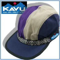 【新品】 KAVU ／ カブー　ストラップキャップ ex strap cap キャップ フリーサイズ オールシーズン 綿100% ウェビングテープ サイズ調節可能 ベースボールキャップ 帽子 ネイビー ベージュ パープル カラーブロック ｜ オールシーズンのサムネイル