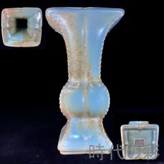 中国 汝窯 青磁 金絲鉄線 氷裂文 八角面取貫耳瓶 C 7395E - メルカリ