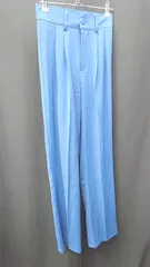 ◇ Θ me+em select ミームセレクト タックパンツ サイズXS ブルー レディース E  【1410290000540】