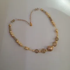 コットンパールとアクリルビーズのネックレス♪