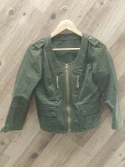 美品✦GRASS WATER ジップブルゾン M カーキ ノーカラー 綿100 