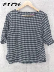 ◇ URBAN RESEARCH ITEMS ギンガムチェック 七分袖 カットソー サイズFREE グレー ブラック レディース 【中古】 【1002801326821】