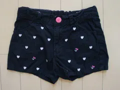 ダブルB double-b ミキハウス miki house アウトレット 子供服 女の子 120cm ショート パンツ 黒 ハート ブラックベアー クロクマ 春 夏 ★3 ガールズ 女児 キッズ 【中古】 ユーズド リサイクル 古着 子ども服