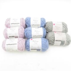 DAISO ダイソー 毛糸 メランジテイスト 8玉セット ソフトグレー ブルー ラベンダー 1玉60ｇ 約108ｍ 並太 秋冬毛糸