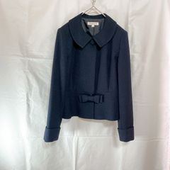 美品 Come What May カムワットメイ レディース ジャケット サイズ11AR L ブラック ラメ リボン ペプラム キレイめ フォーマル お仕事着 おしゃれ