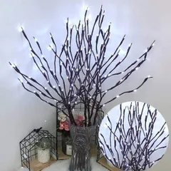 【人気商品】Lights装飾的なバッテリー駆動の装飾的なツリーウィローブランチファミリーバケーションパーティーデコレーションライト-70cm 20 Branch Branch LEDライト3pcs Electric LED (白) OSISLE