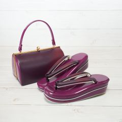 和装用赤黒サンダルとバッグセット - メルカリ