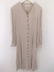 ◇ ISOOK アイスー 長袖 ロング ワンピース サイズF ベージュ レディース  【中古】 【1206030003854】のサムネイル
